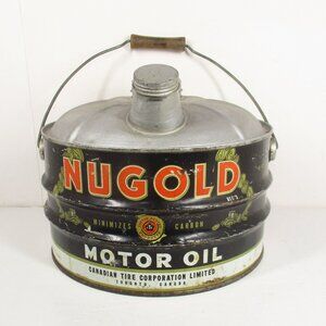 NUGOLD 2 Gallon Oil Can Canadian Tire Corporation Limited Gas Oil Tin